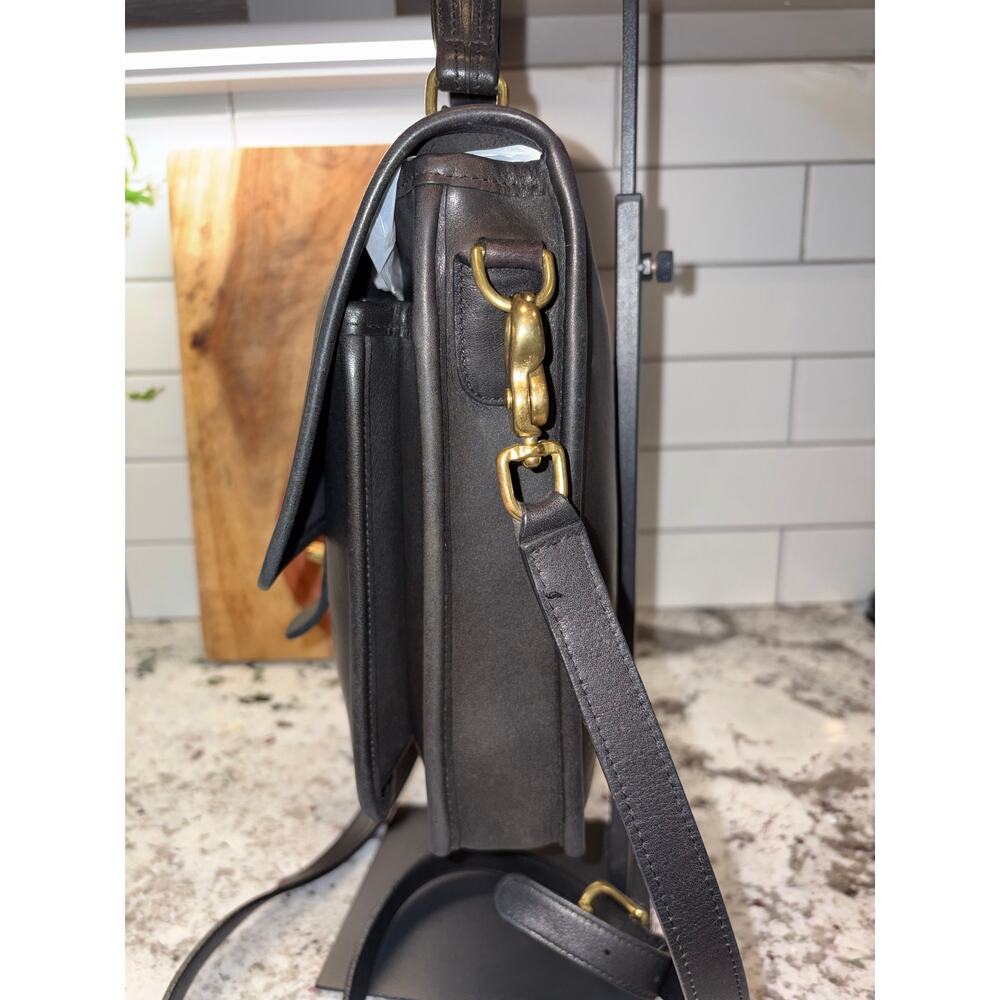 Vintage Coach Station Bag 5130 Black Leather Cleaned & Conditioned - Picture 3 of 8